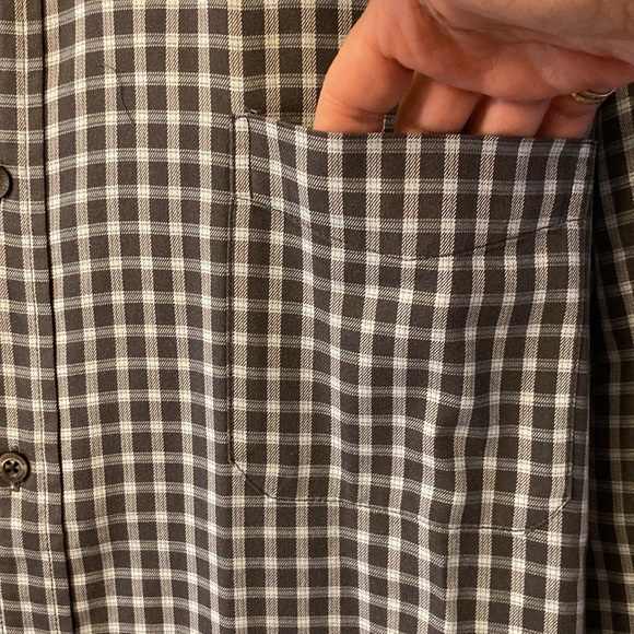 John Bartlett consensus 💯cotton gray plaid men’s l/s chest pocket shirt XXL 🌞 - Picture 6 of 15